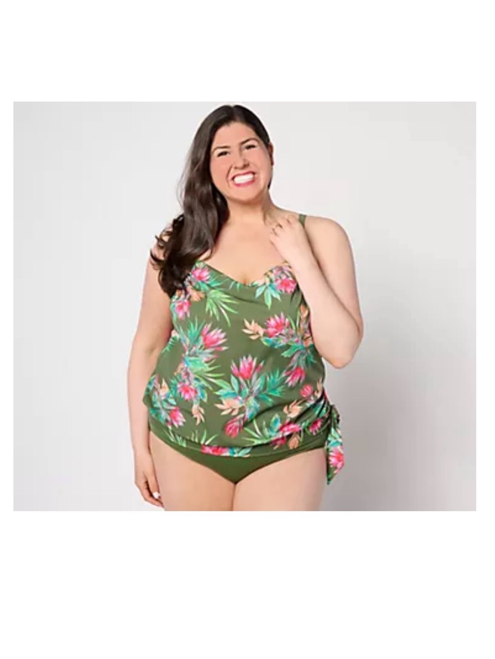 Kim Gravel x swimsuit for all side tie V-neck tankini & Hi-rise brief